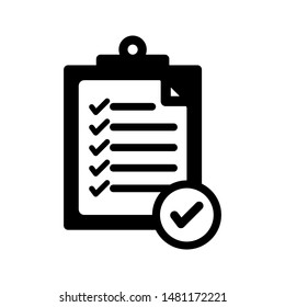 Check list icon vector on white background, simple illustration