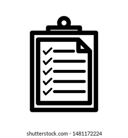 Check list icon vector on white background, simple illustration