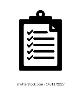 Check list icon vector on white background, simple illustration
