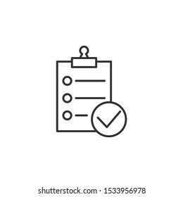 Check list Icon vector sign isolated for graphic and web design. document symbol template color editable on white background.