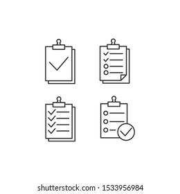 Check list Icon vector sign isolated for graphic and web design. document symbol template color editable on white background.