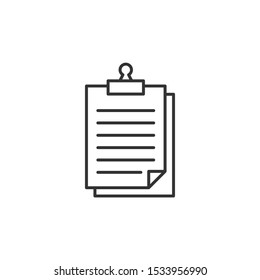 Check list Icon vector sign isolated for graphic and web design. document symbol template color editable on white background.