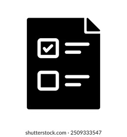 Check list icon vector. Todo list task solid black flat symbol icon. EPS 10