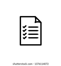 Check List isolated minimal single flat linear icon for application and info-graphic. Points line vector icon for websites and mobile minimalistic flat design.