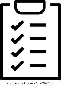 Check List isolated minimal single flat linear icon for application and info-graphic. Points line vector icon for websites