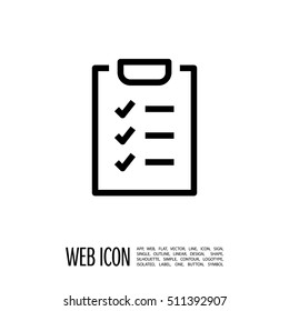Check List isolated minimal single flat linear icon for application and info-graphic. Points line vector icon for websites and mobile minimalistic flat design.