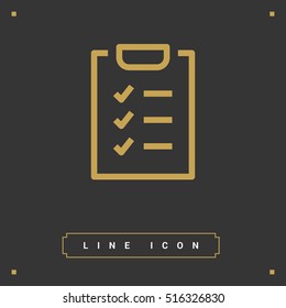 Check List isolated minimal single flat linear icon for application and info-graphic. Points line vector icon for websites and mobile minimalistic flat design.
