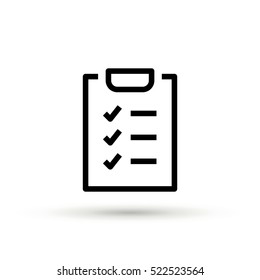 Check List isolated minimal single flat linear icon for application and info-graphic. Points line vector icon for websites and mobile minimalistic flat design.