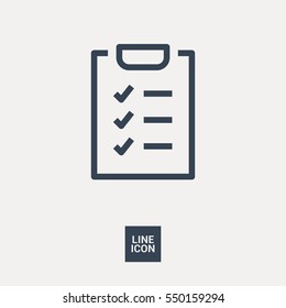 Check List isolated minimal single flat linear icon for application and info-graphic. Points line vector icon for websites and mobile minimalistic flat design.