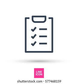 Check List isolated minimal single flat linear icon for application and info-graphic. Points line vector icon for websites and mobile minimalistic flat design.