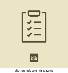 Check List isolated minimal single flat linear icon for application and info-graphic. Points line vector icon for websites and mobile minimalistic flat design.