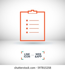 Check List isolated minimal single flat linear icon for application and info-graphic. Points line vector icon for websites and mobile minimalistic flat design.
