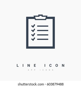 Check List isolated minimal single flat linear icon for application and info-graphic. Points line vector icon for websites and mobile minimalistic flat design.