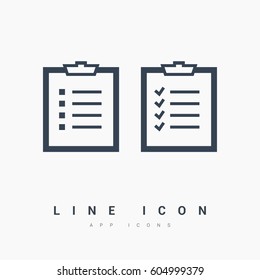 Check List isolated minimal single flat linear icon for application and info-graphic. Points line vector icon for websites and mobile minimalistic flat design.