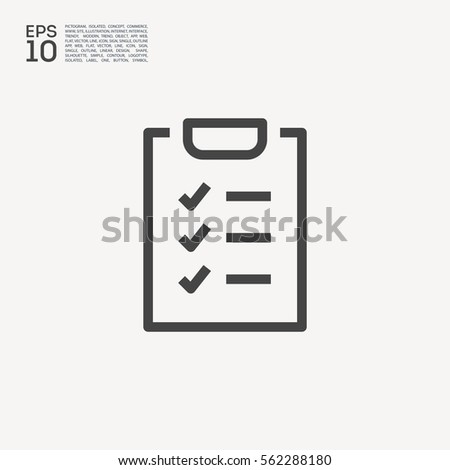 Check List isolated minimal single flat linear icon for application and info-graphic. Points line vector icon for websites and mobile minimalistic flat design.