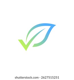 check list with leaf, simple, memorable logo, icon, business symbol