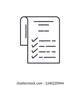 Check list line icon concept. Check list vector linear illustration, symbol, sign