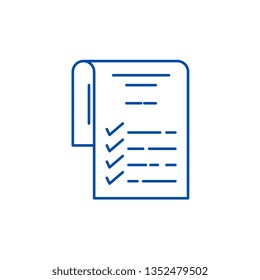 Check list line icon concept. Check list flat  vector symbol, sign, outline illustration.