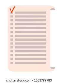 Überprüfen Sie das Symbol der Liste. Überprüfen Sie die Vektorillustration mit dem Symbol, dem Zeichen, der Umrissgrafik. Liste erstellen. handgezeichnet 