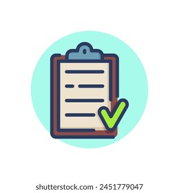 Check list line icon. Test, paper, clipboard outline sign. Check marks and business concept. Vector illustration symbol element for web design and apps
