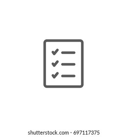 Check list line icon, Vector on white background