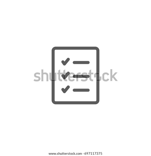 Check list\
line icon, Vector on white\
background