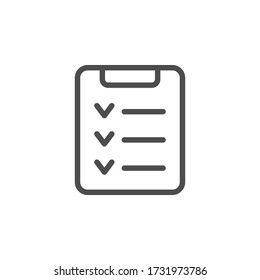 Check list line outline icon