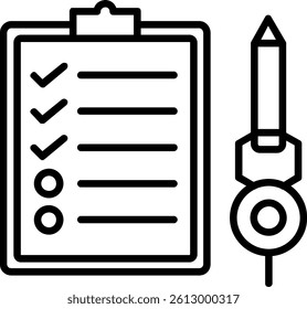 Check List Line Vector Icon Design