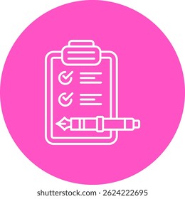 Lista de verificación Diseño de íconos de Vector de línea