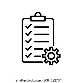 Check List Linear Icon Clipboard Check Stock Vector (Royalty Free ...