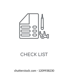Check list linear icon. Check list concept stroke symbol design. Thin graphic elements vector illustration, outline pattern on a white background, eps 10.