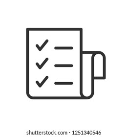 Check list. linear icon. Line with editable stroke
