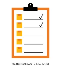 Check list logistic element. Vector illustration with logistic theme and flat vector style. Editable vector element.
