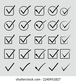 Check list mark icon set vector