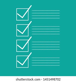 Check list and marker. Clipboard and check marks vector.