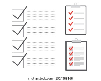 Check list and marker. Check list symbol right mark