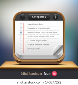 Check list. Mini reminder icon for web or mobile applications. Eps 10.