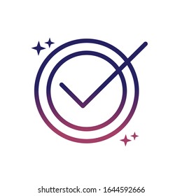 check list ok button social media gradient style icon vector illustration