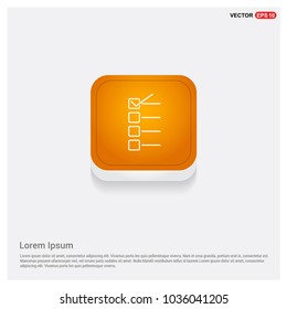 Check list ok Icon Orange Abstract Web Button