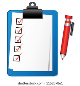 check list on clipboard, vector