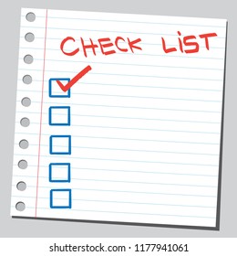 Check List On Note Pad Stock Vector (Royalty Free) 1177941061 ...