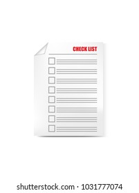 A check list on white background