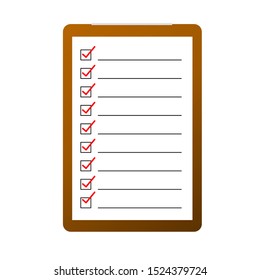 Check list on white paper vector illustration