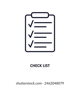check list outline icon.  Thin line icon from artificial intellegence and future technology collection. Editable vector isolated on white background