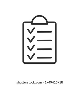 Check list outline icon. Vector illustration.