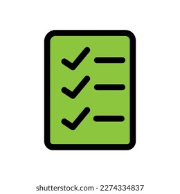 Comprobar el icono de la línea de página de la lista aislado en fondo blanco. Icono delgado plano negro sobre el estilo de contorno moderno. Símbolo lineal y trazo editable. Ilustración vectorial de trazo simple y de píxel perfecto.