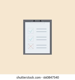 A check list paper flat design illustration.