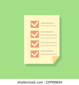 check list paper flat icons design vector shadow color object