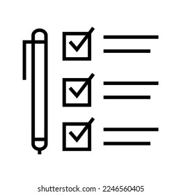check list with pen icon vector