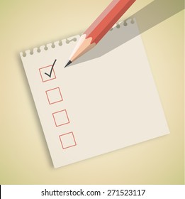Check List with Pencil Vector
